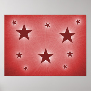 Dark Red Stars in the Night Sky Poster