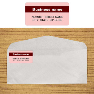 Dark Red Stripe On Business Address Label