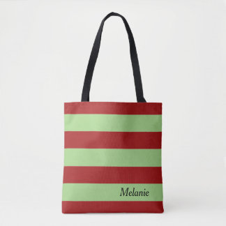 Dark Red Stripes Tote Bag