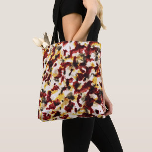 Dark Red Tan Black Gold Tote Bag