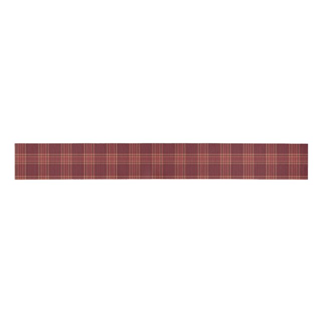 Dark Red Tartan Plaid Grosgrain Ribbon (Front)