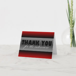 Dark Red "Thank you for the interview" Card