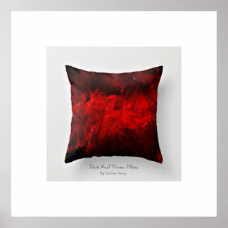 Dark Red Throw Pillow Art Print 3.0