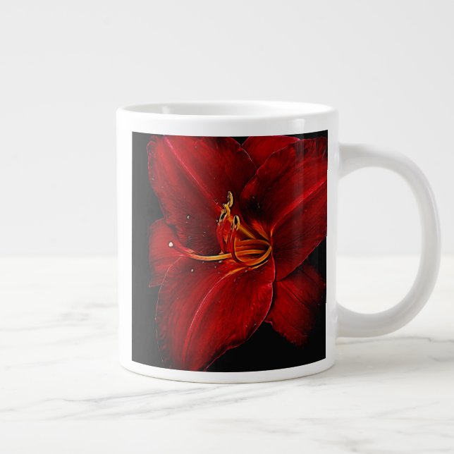 Dark Red Tiger Lily Jumbo Mug (Right)