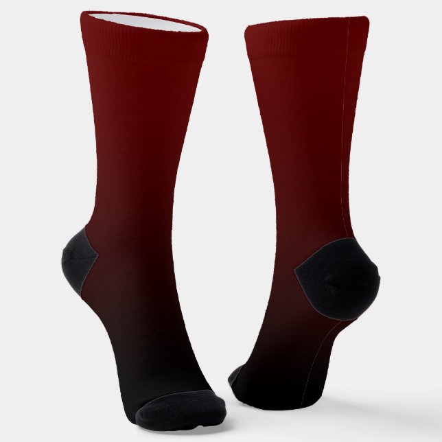 Dark Red to Black Ombre Socks (Angled)