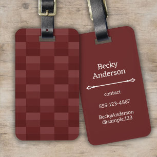 Dark Red Velvet Shades Luggage Tag