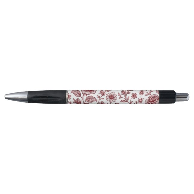 Dark Red Vintage Rose Pattern  (Front)