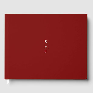 Dark Red Wedding Guest Book