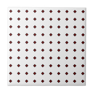 Dark red/white Ceramic Tile, Small (4.25" x 4.25") Tile