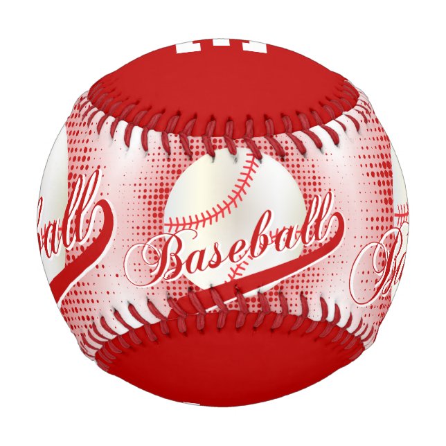 Dark Red | White Retro Baseball Sports (Back)