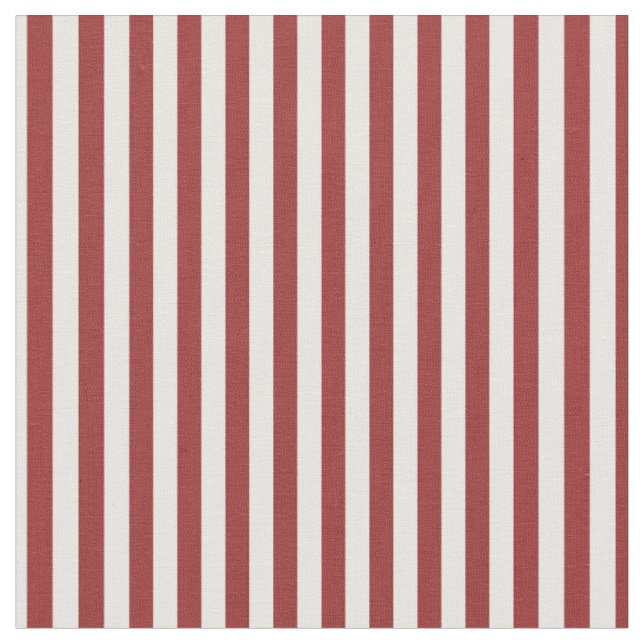 Dark Red & White Stripes Fabric (Close Up)