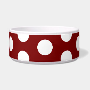 Dark Red with White Dot Accent Stylish Large Pet