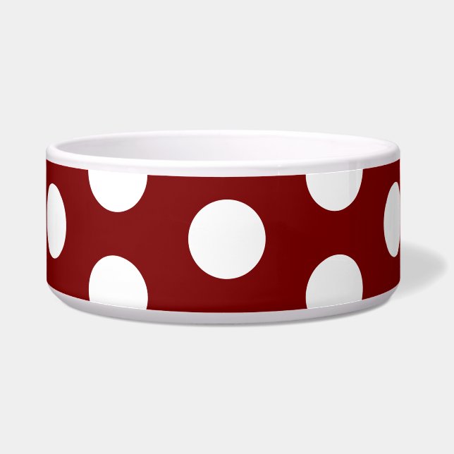 Dark Red with White Dot Accent Stylish Large Pet (Left)