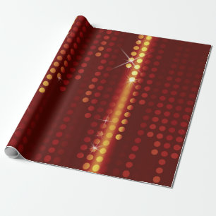 Dark Red Yellow Polka Dots Matrix patterned Wrapping Paper