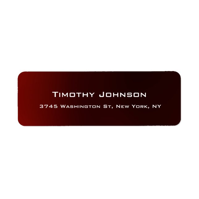 Dark Reddish Brown Creative Professional Modern Return Address Label (Front)