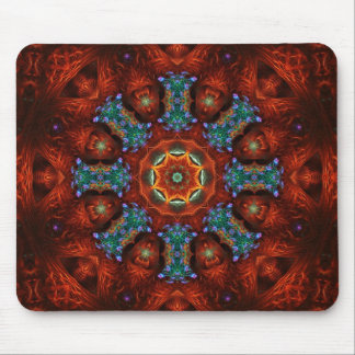 Dark Reds Fractal Mandala Mousepad