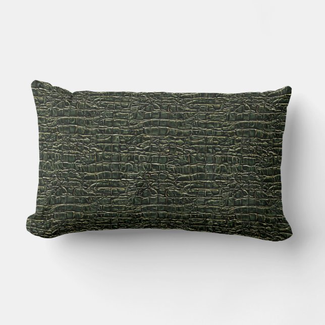 Dark Reptilian-Style Pattern Design Lumbar Cushion (Front)
