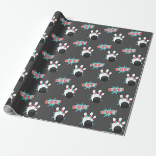 Dark Retro Bowling Wrapping Paper