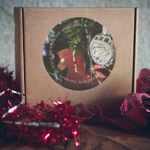 Dark retro Christmas tree Classic Round Sticker
