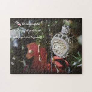 Dark retro Christmas tree  Jigsaw Puzzle