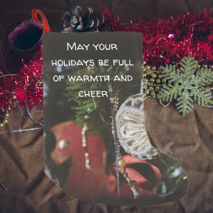 Dark retro Christmas tree  Small Christmas Stocking