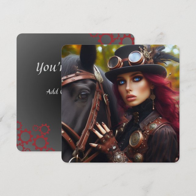 Dark Rider Steampunk Victorian Lady (Front/Back)