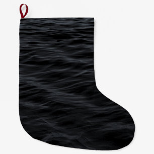 Dark Ripples (Black Water at Night) Large Christmas Stocking