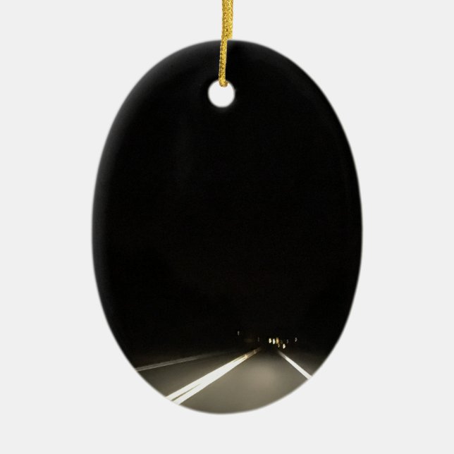 Dark roads and Night time adventures Ceramic Ornament (Front)