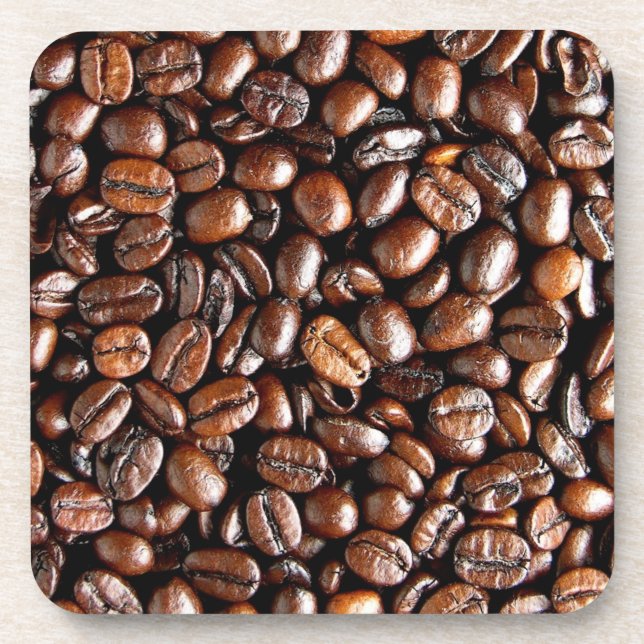 Dark Roasted Coffee Beans Coaster (Front)