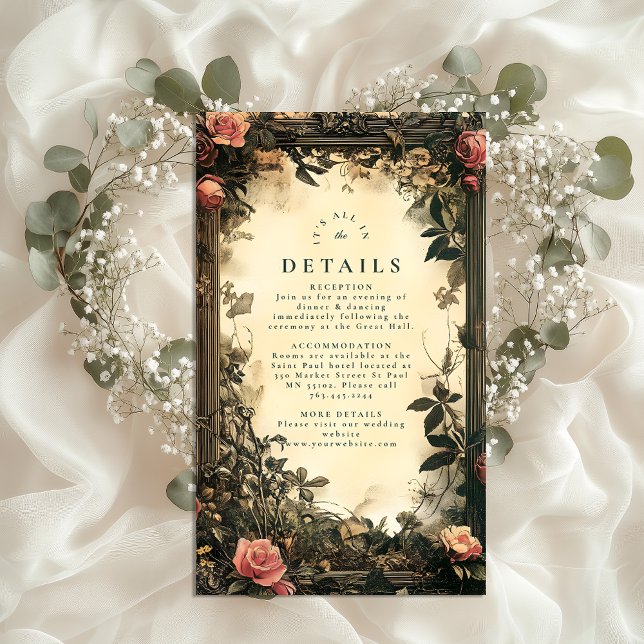 Dark Romance Art Nouveau Wedding Enclosure Card (Creator Uploaded)
