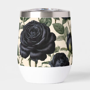**"Dark Romance: Black Vintage Provincial Roses"**