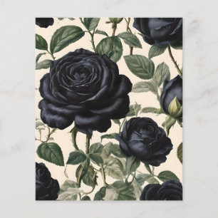 **"Dark Romance: Black Vintage Provincial Roses"** Flyer