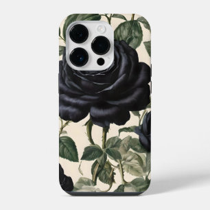 **"Dark Romance: Black Vintage Provincial Roses"** iPhone 14 Pro Case