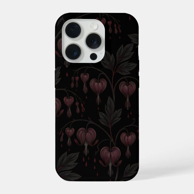 Dark Romance Bleeding Hearts Botanical iPhone Case (Back)
