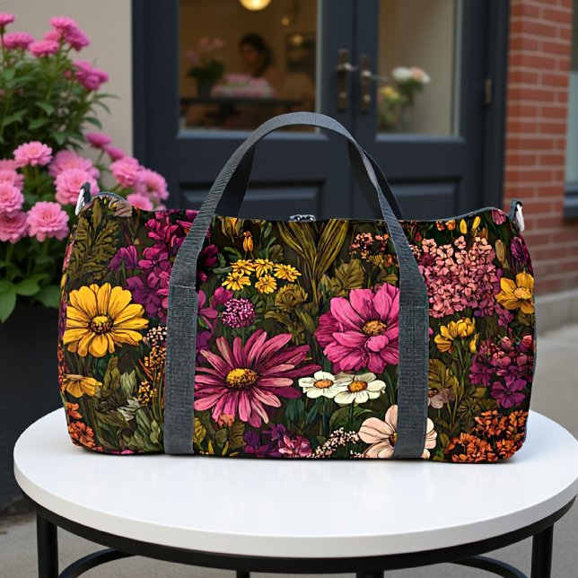 Dark Romance Floral Bloom Duffle Bag (Creator Uploaded)