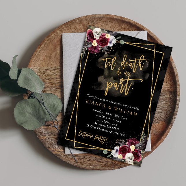 Dark Romance Gothic Engagement Party Invitation (Creator Uploaded)