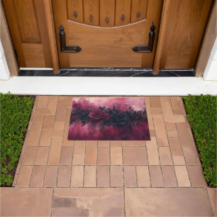 Dark Romance: Gothic Rose and Lace Design Doormat