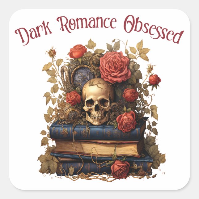 Dark Romance Obsessed Square Sticker (Front)