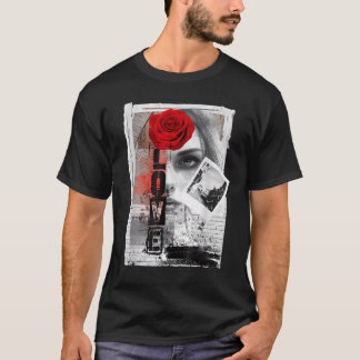 Dark Romance Streetwear Gothic Red Rose T-Shirt