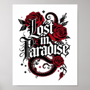 Dark Romance Tattoo Style Quote Poster