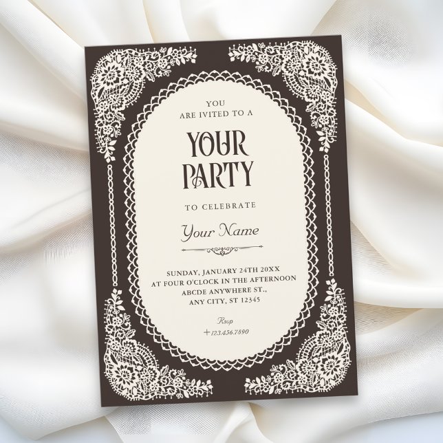 Dark romance victorian lace  invitation (Creator Uploaded)