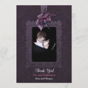 Dark Romance Wedding Thank You Card