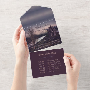 Dark Romantic All in One Wedding Invite