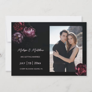 Dark Romantic Black Wedding Save The Date