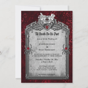 Dark Romantic Floral Gothic wedding invitation