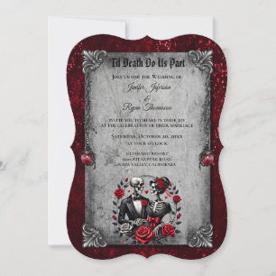 Dark Romantic Floral Gothic wedding invitation