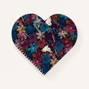 Dark Romantic Floral Pattern Notebook