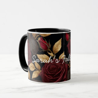 Dark Romantic Floral Personalised Coffee Mug Fall