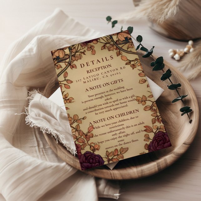 Dark Romantic Floral Wedding Enclosure Card (Creator Uploaded)