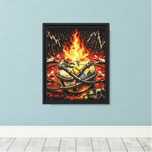 Dark Romantic Gothic Fireplace Cosy Moody Wall Art